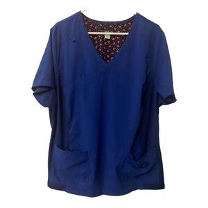 Koi Basics women’s blue scrub top size 2x